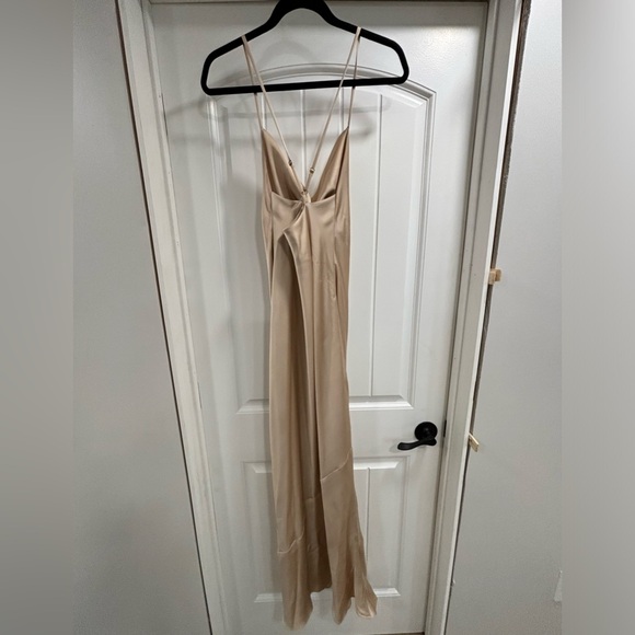 Show Me Your MuMu Champagne Tuscany Maxi Slip Dress Size Small - Picture 5 of 7